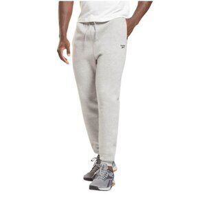 Reebok Men's Identity Fleece Jogger Pants Elastic Waist Gray Size Medium NWT $45